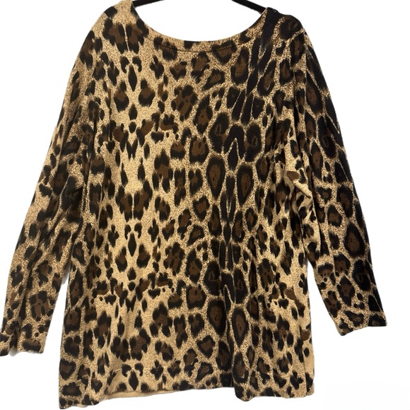 I.N.C. Leopard-Print Boat-Neck Sweater Beaded Neckline | Size 3X - Picture 5 of 6